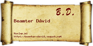 Beamter Dávid névjegykártya